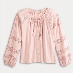 Women's Chelsea & Theodore  Lace Detail Blouse ~ size Large